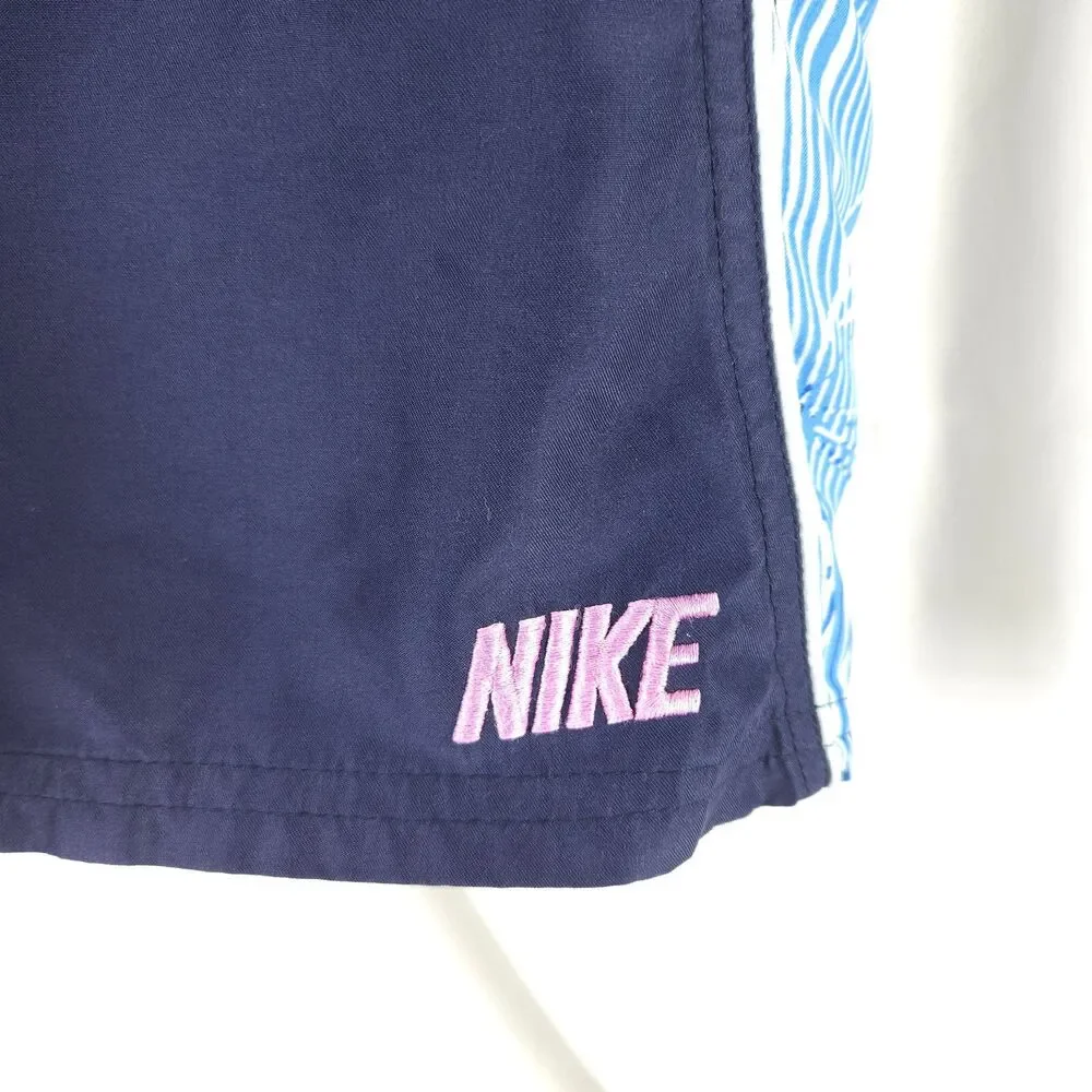 Nike Navy Blue Floral Board Shorts Drawstring Waist Mens 2XL XXL 44x8 - Picture 2 of 7